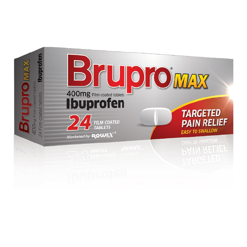 Brupro Max 400mg Iburprofen 24 Tablets